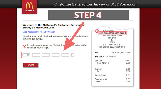 www.mcdvoice.com - Win A $100 - McDonalds Survey